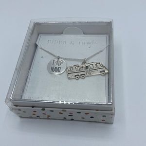 NEW! Pippa & Rawls Silver I Love Travel RV Travel Pendant Necklace